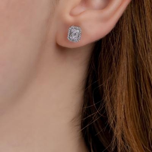 Pırlanta Baget Küpe